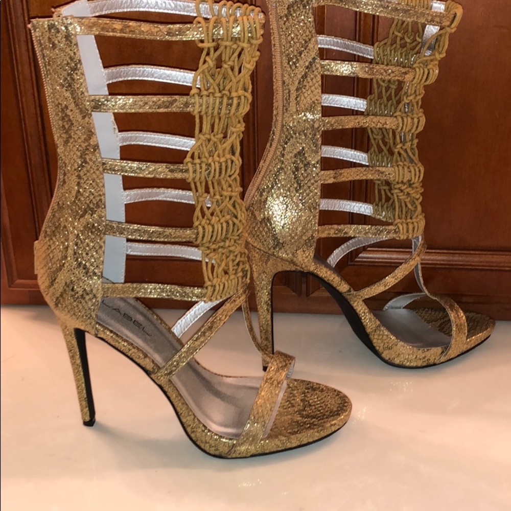 Brand New! C Label Napoli Tan/Gold Heels